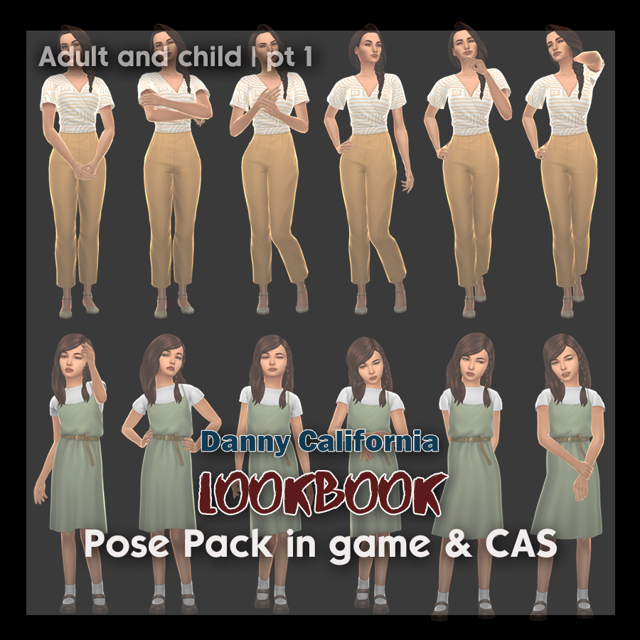 Lookbook Pose Pack in game & CAS | pt 1