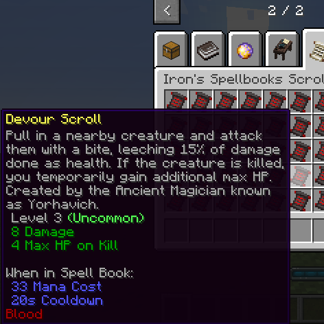 Iron's Spells 'n Spellbooks - Scroll Description