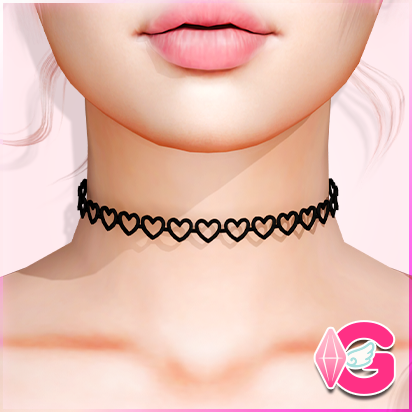 Hollow Heart Chain Choker ♡ logo