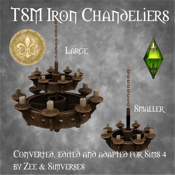TSM Iron Chandeliers 2 sizes logo