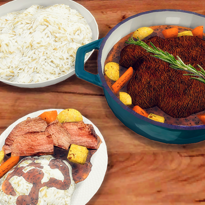 Pot Roast with White Rice