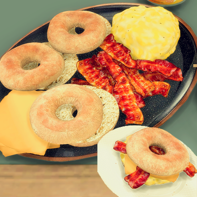 Bacon, Egg, and Cheese Bagel Sandwich