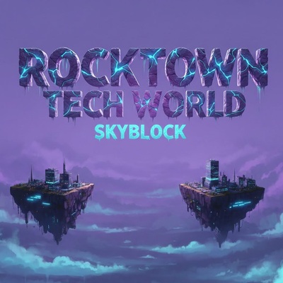 RockTown Tech World Sky Block modpack logo