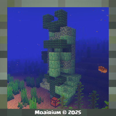 Moai Prismarine King Statue logo