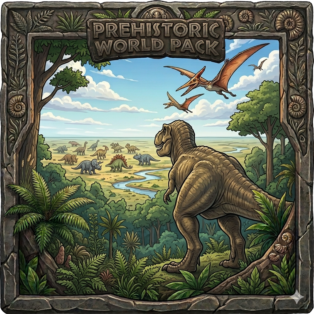prehistoric world Pack logo