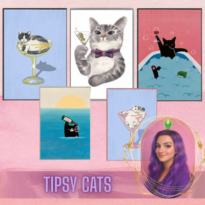 Tipsy Cats Wall Art logo