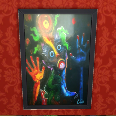 Painting- "Red Handed" [sad clown no. 01] logo