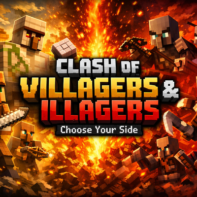 Clash of Villagers & Illagers logo