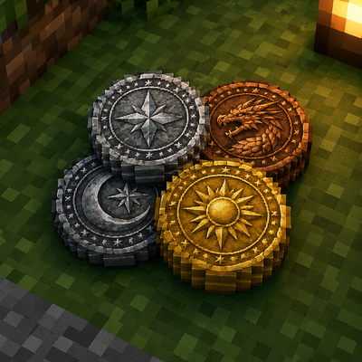 Fantasy RPG coins logo
