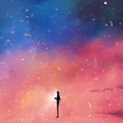 Anime Reflection Under the Starry Sky