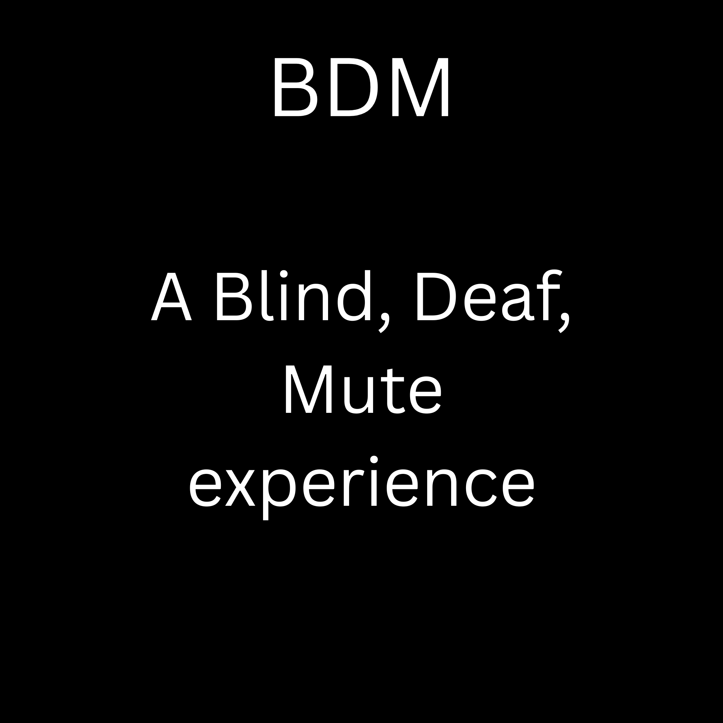 BDM ( A Blind, Deaf, Mute, experience.) logo