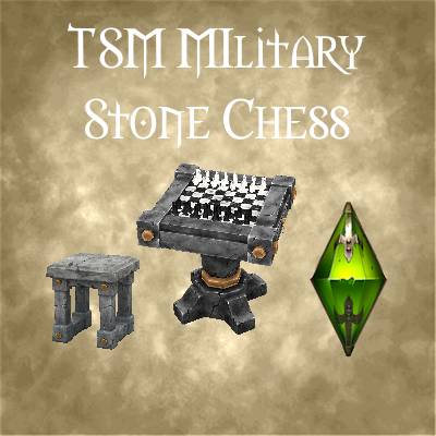 TSM Military Stone Chess Table with Matching Chair logo