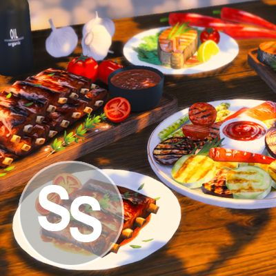 Grilled dishes - Salmon, Ribs and Veggies logo