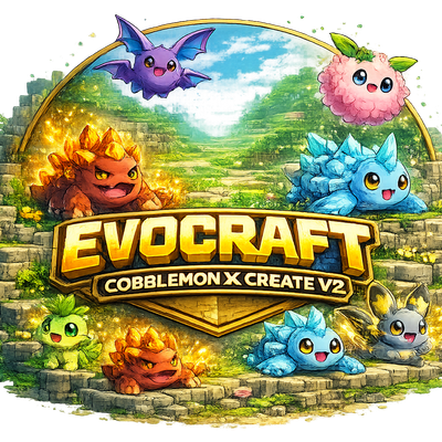 Evocraft  cobblemon X create V2 logo