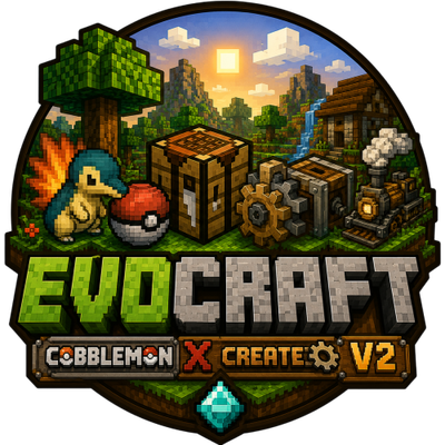 Evocraft  cobblemon X create V2 logo