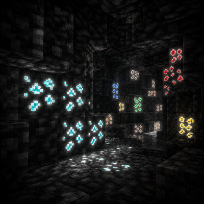 Glow Ores WHITE- Emissive white Glowing Ores (Vanilla, No Mods)