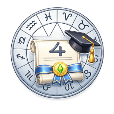 Plum Antics' Simstrology Degree logo