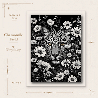 Series of paintings Wild Animals part # 3  Chamomile Field logo