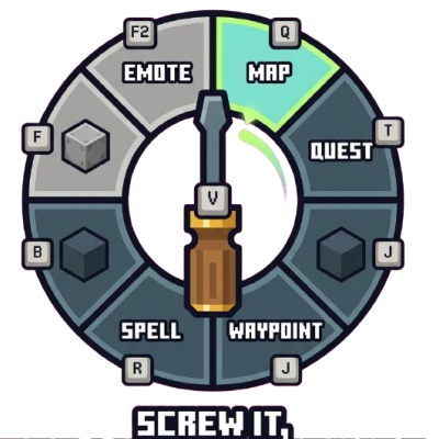 Screw it! Too many keybinds - Keybind Wheel logo