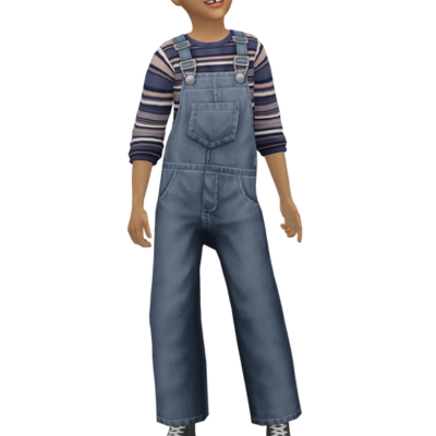 ANTON - kids denim dungarees logo