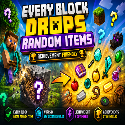 🎲 Every Block Drops Random Items [Achievement Friendly]