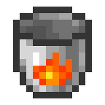 Lava become  stackable fuel and Hot Obsidian logo