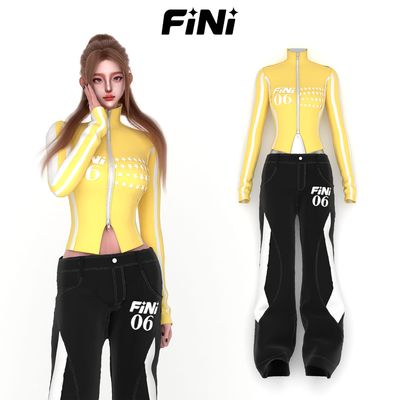 [finistudio]American style slim-fit sports outfit logo