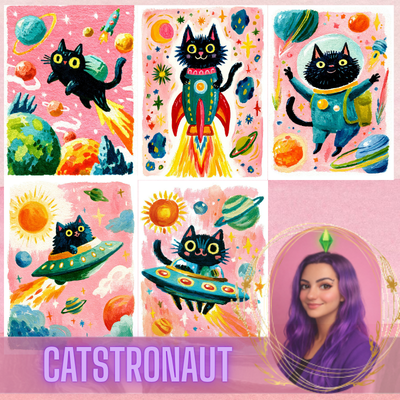 Catstronaut Wall Art logo