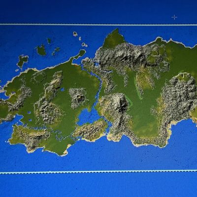 East azure island (for a city)