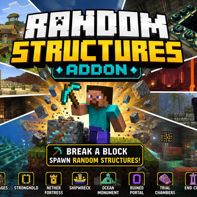 breaking block spawn random structures