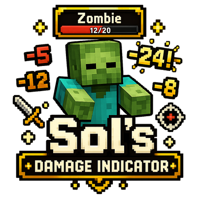 Sol's Indicator (Damage, Entity Health, Custom Boss Bar HUD, and more!) logo