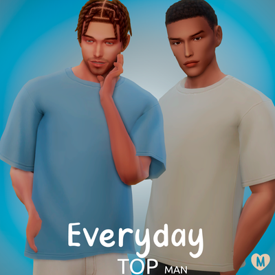 Minimalist-CC Everyday T-Shirt | Maxis Match Men Male | 18 Swatches logo