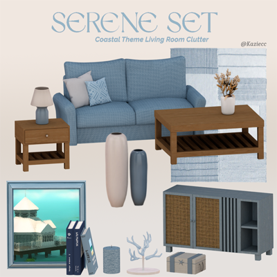 Kaziecc ~ Serene Set - Coastal Theme Living Room Clutter | 13 Pieces logo