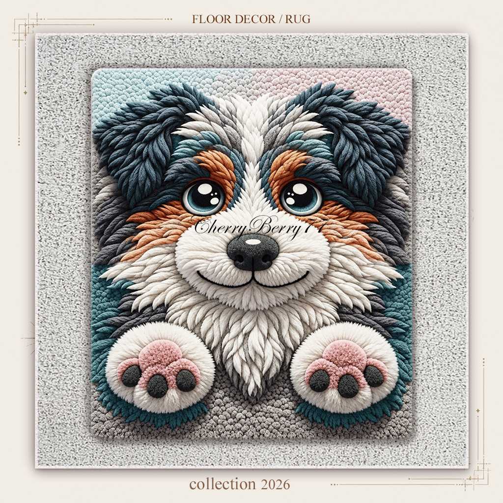 Aussie Puppy Tufted  Kids Rugs Set  logo