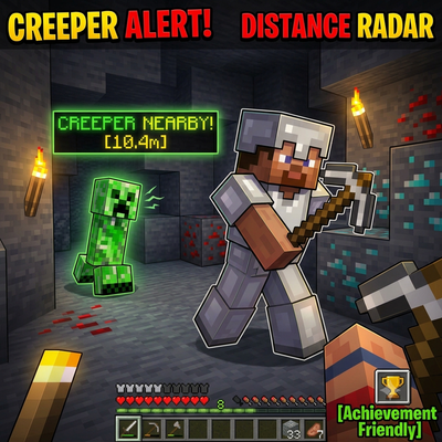 Creeper Warning & Radar Addon [Achievements Friendly]
