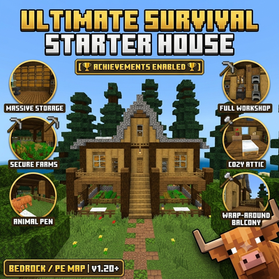 Survival HardCore Starter House [Achievements Enabled]