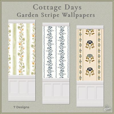 Cottage Days Garden Stripe Wallpapers logo