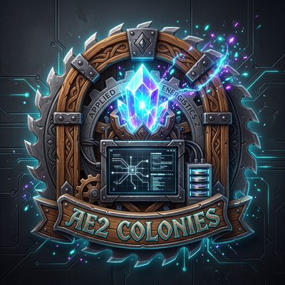 AE2Colonies (Applied Energistics 2 × MineColonies) logo
