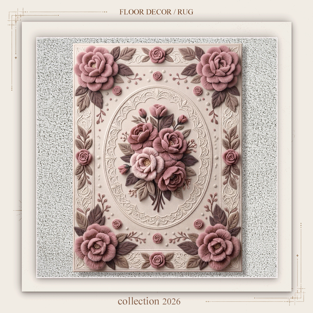 Rococo Style Rugs with Rose logo