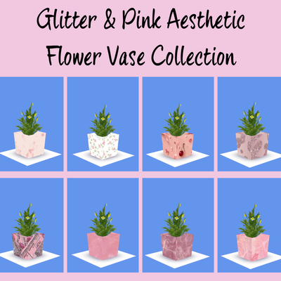 Glitter & Pink Aesthetic Flower Vase Collection logo