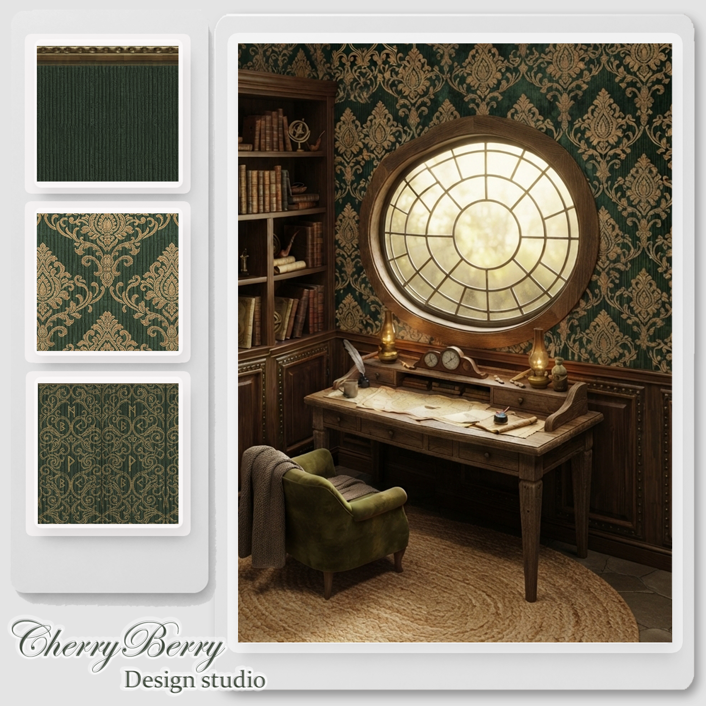 Antique Damask Wallpaper: The Shire Edition logo