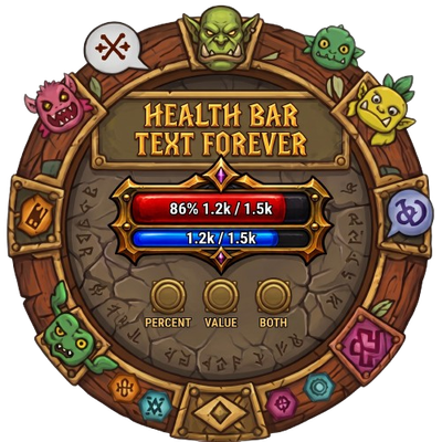Health Bar Text Forever addon image logo