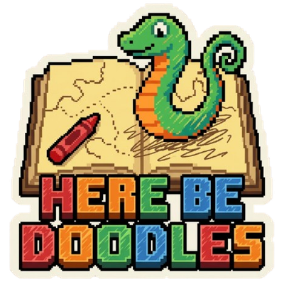 Here be doodles - Draw on your Atlas! logo