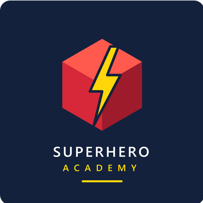 Superhero academy logo