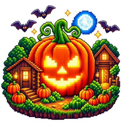 Halloween falling leaves logo