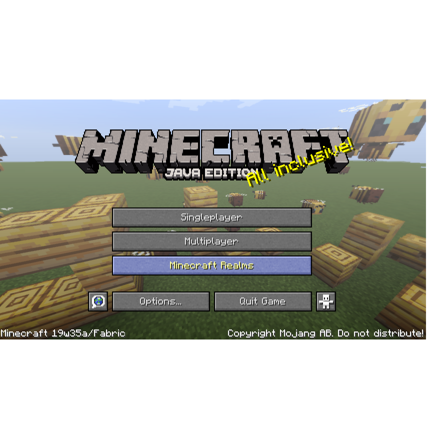 Minecraft main menu