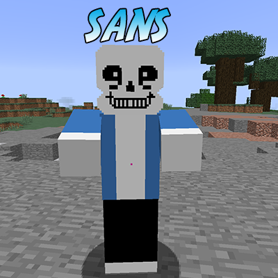 Sans undertale in the world of minecraft