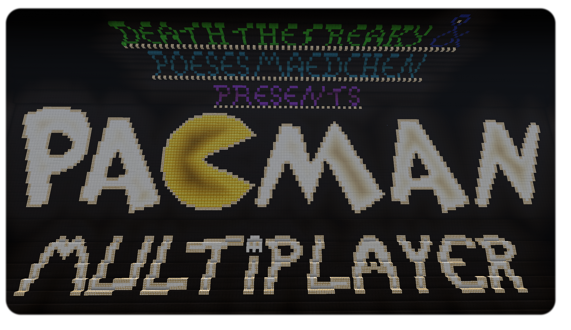 Pac man minecraft. Пакман майнкрафт. Пакман майнкрафт постройка. Игровой автомат Пакман карта майнкрафт. Skyrim Pacman.