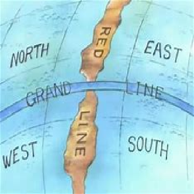 Map of Grand line, Red line and East Blue - One Piece