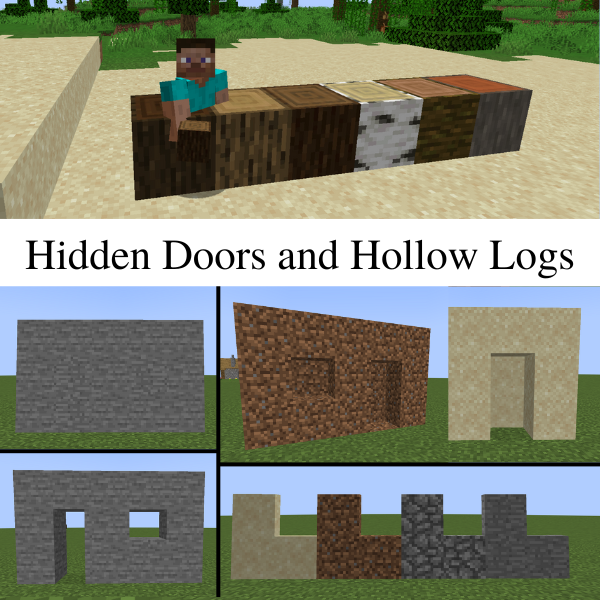 Hidden Doors and Hollow Logs Mods Minecraft